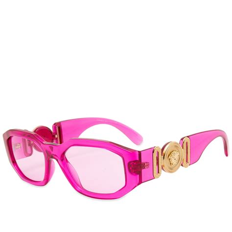 womens pink versace sunglasses|pink transparent sunglasses.